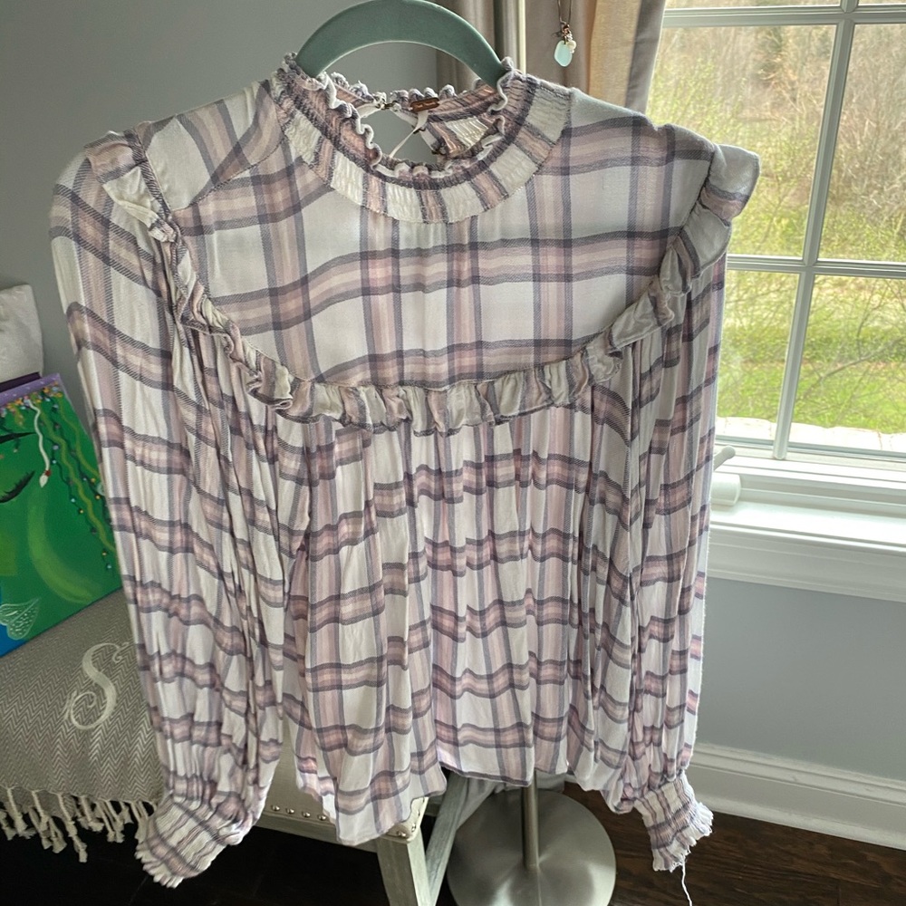 plaid FREE PEOPLE top!